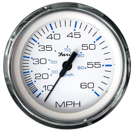Faria Beede Instruments Chesapeake White SS 4" Speedometer - 60MPH (Mechanical) 33811